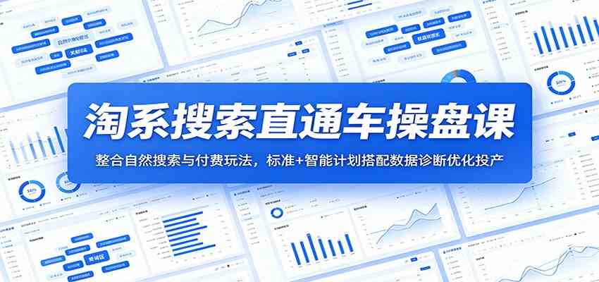 淘系搜索直通车操盘课：整合自然搜索与付费玩法，标准+智能计划搭配数据诊断优化投产-黑斯坦丁项目网