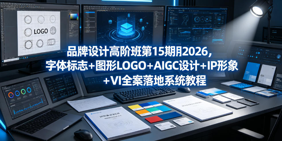 品牌设计高阶班第15期2026，字体标志＋图形LOGO＋AIGC设计＋IP形象＋VI全案落地系统教程-黑斯坦丁项目网