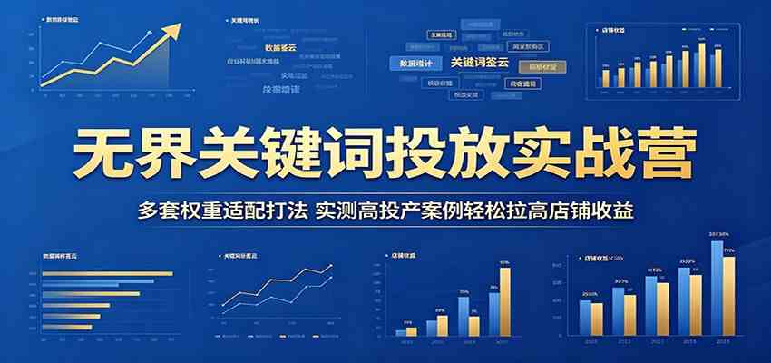 无界关键词投放实战营：多套权重适配打法，实测高投产案例轻松拉高店铺收益-黑斯坦丁项目网