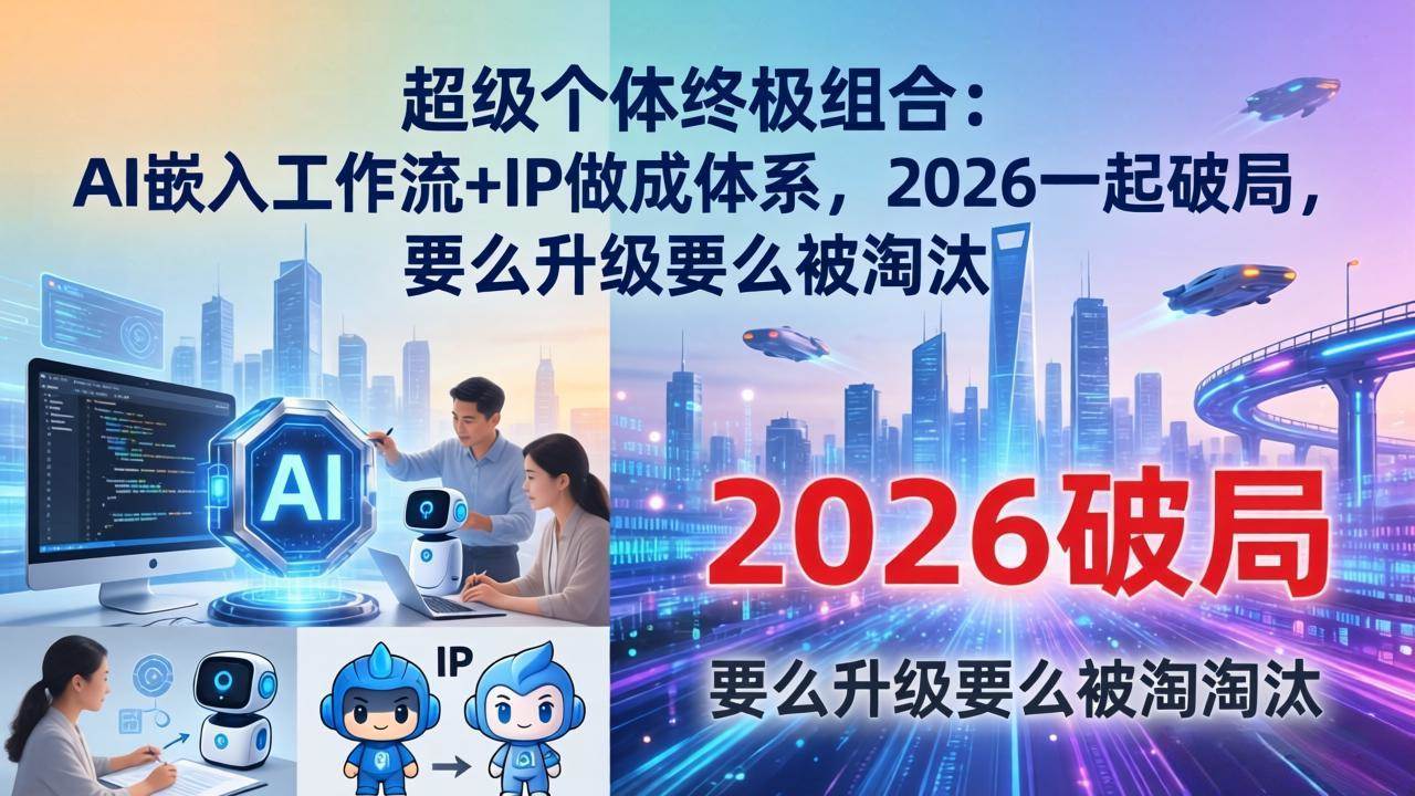 （17808期）超级个体终极组合-更新：AI嵌入工作流+IP做成体系，2026一起破局，要么升级要么被淘汰-黑斯坦丁项目网