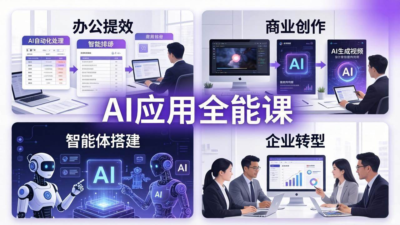 （18042期）AIGC 应用师全能课-更新：办公提效、商业创作、智能体搭建、企业转型，一站式学会AI应用-黑斯坦丁项目网