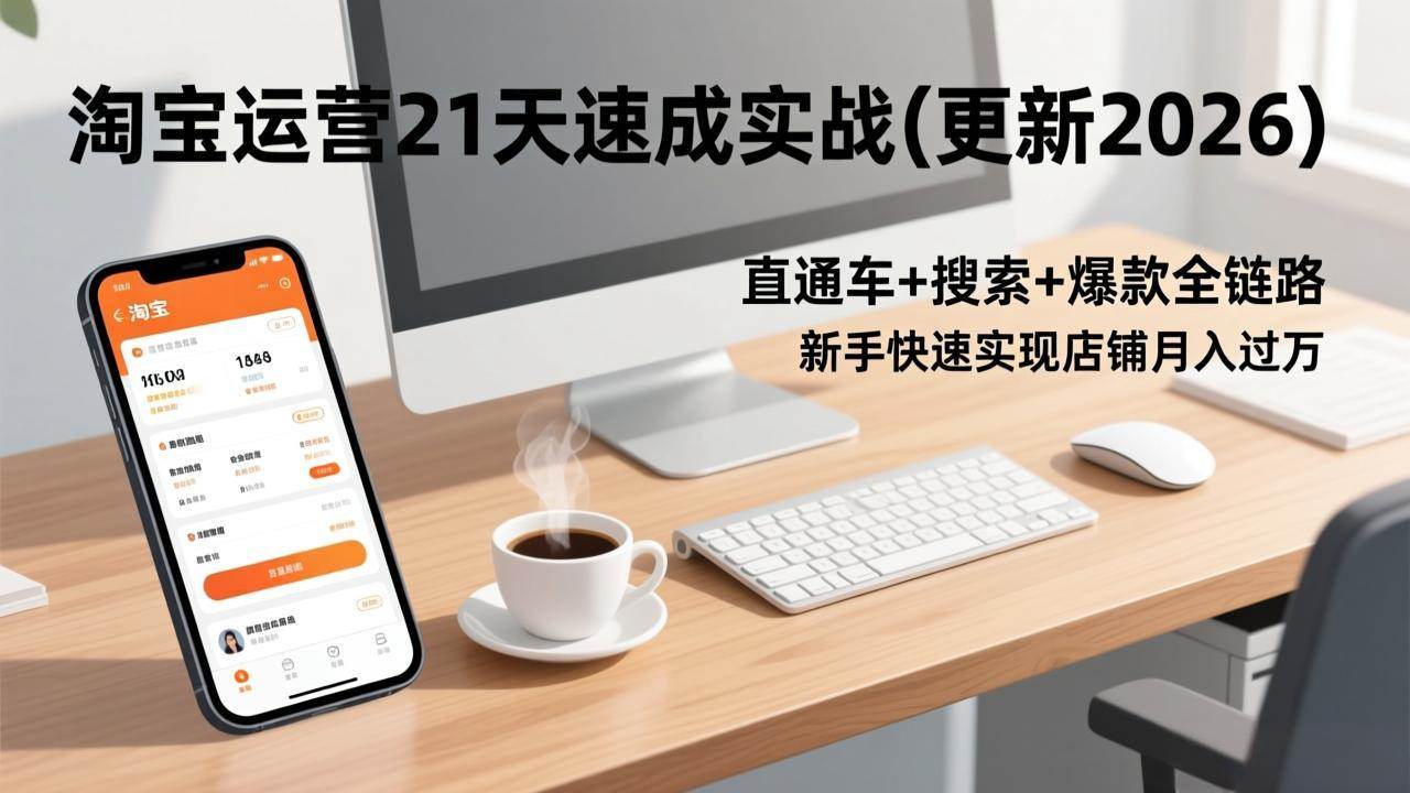 (17806期)淘宝运营21天速成实战(更新3月),直通车+搜索+爆款全链路,新手快速实现店铺月入过万-黑斯坦丁项目网