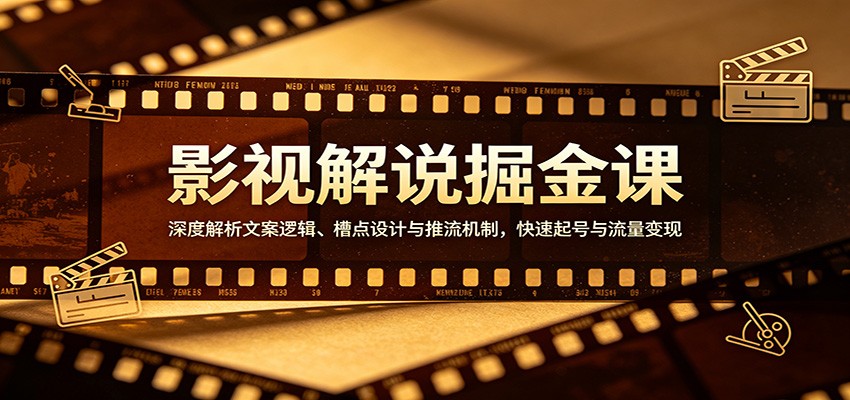 影视解说掘金课：深度解析文案逻辑、槽点设计与推流机制，快速起号与流量变现-黑斯坦丁项目网