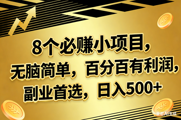 （17793期）10个必赚的小项目，百分百有利润，无脑简单，副业首选，日入300+-黑斯坦丁项目网