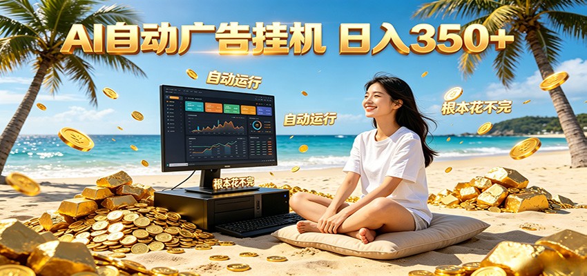 AI自动广告挂机 日入350+ 真正做到躺赚式变现，根本花不完！-黑斯坦丁项目网