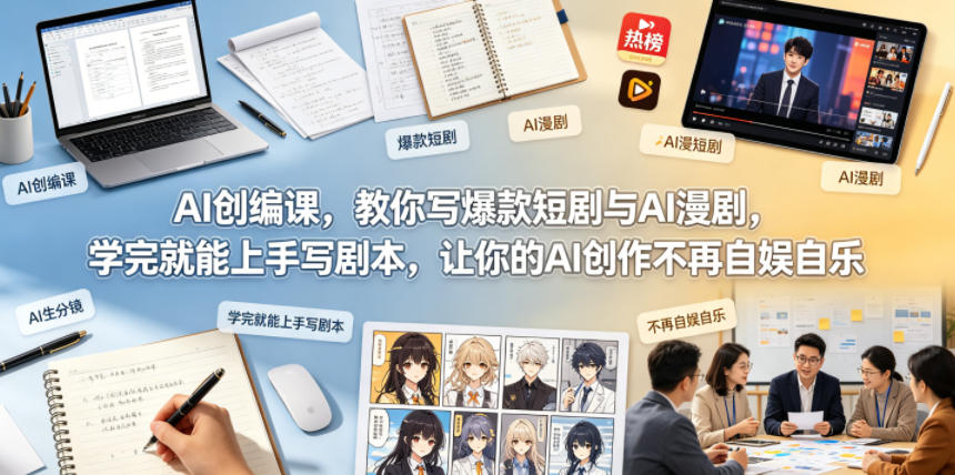 AI创编课，教你写爆款短剧与AI漫剧，学完就能上手写剧本，让你的AI创作不再自娱自乐（更新0521）-黑斯坦丁项目网