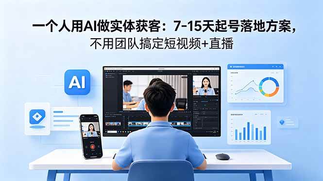 （18432期）一个人用AI做实体获客：7-15天起号落地方案，不用团队搞定短视频+直播-黑斯坦丁项目网