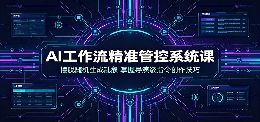 AI工作流精准管控系统课：摆脱随机生成乱象，掌握导演级指令创作技巧-黑斯坦丁项目网