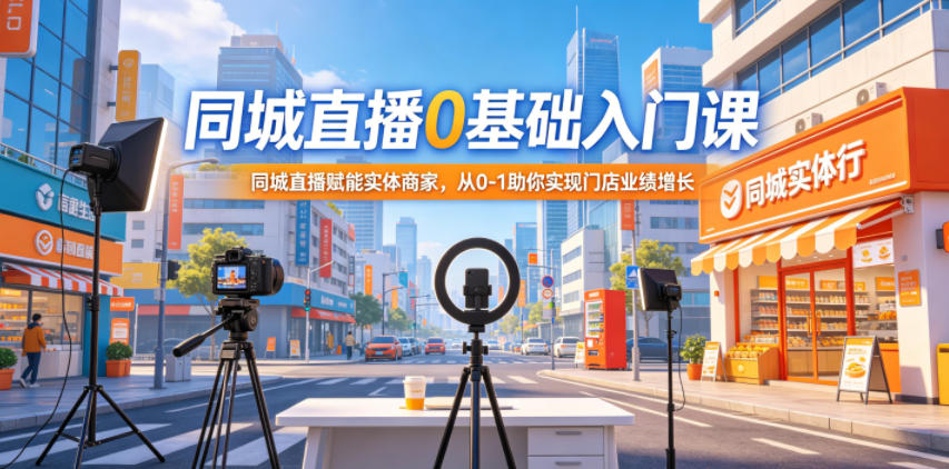 同城直播0基础入门课，同城直播赋能实体商家，从0-1助你实现门店业绩增长-黑斯坦丁项目网