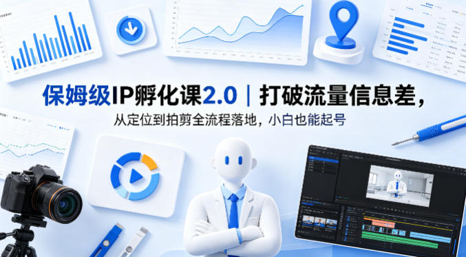 保姆级IP孵化课2.0｜打破流量信息差，从定位到拍剪全流程落地，小白也能起号-黑斯坦丁项目网