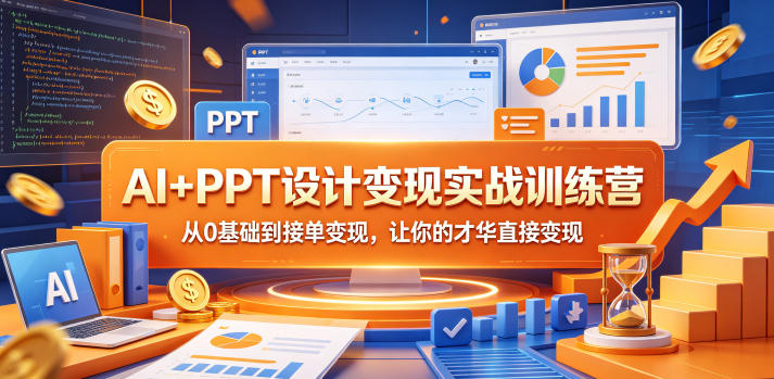 AI+PPT设计变现实战训练营,从0基础到接单变现,让你的才华直接变现-黑斯坦丁项目网