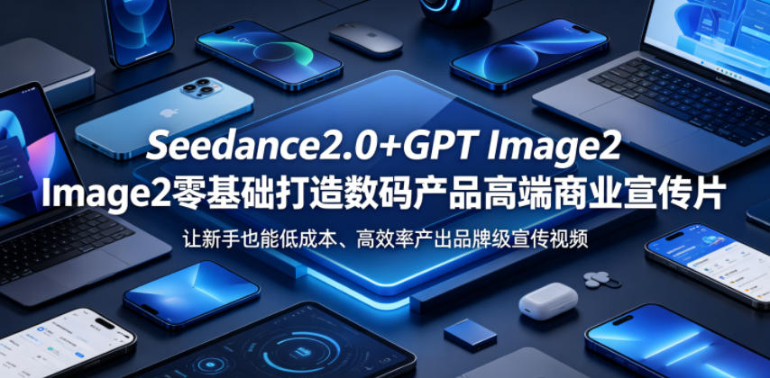 Seedance2.0+GPT Image2零基础打造数码产品高端商业宣传片，让新手也能低成本、高效率产出品牌级宣传视频-黑斯坦丁项目网