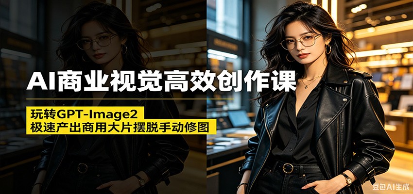 AI商业视觉高效创作课：玩转GPT-Image2，极速产出商用大片摆脱手动修图-黑斯坦丁项目网