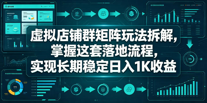 虚拟店铺群矩阵玩法拆解，掌握这套落地流程，实现长期稳定日入1K收益【揭秘】-黑斯坦丁项目网