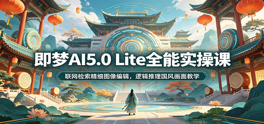 即梦AI5.0 Lite全能实操课：联网检索精细图像编辑，逻辑推理国风画面教学-黑斯坦丁项目网