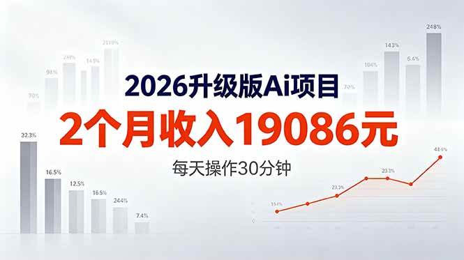 （18443期）2026升级版Ai任务，2个月收入19086元，熟练后每天操作30分钟！-黑斯坦丁项目网