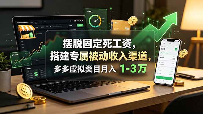 （19166期）摆脱固定死工资，搭建专属被动收入渠道，多多虚拟类目月入 1-3 万-黑斯坦丁项目网