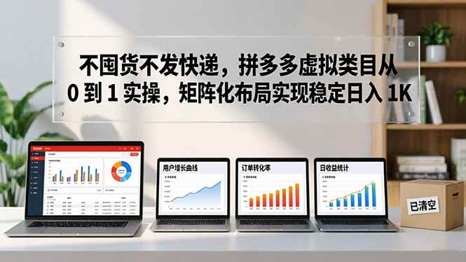 （17989期）不囤货不发快递，拼多多虚拟类目从 0 到 1 实操，矩阵化布局实现稳定日入 1K-黑斯坦丁项目网