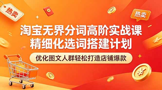 （18564期）淘宝无界分词高阶实战课 精细化选词搭建计划 优化图文人群轻松打造店铺爆款-黑斯坦丁项目网