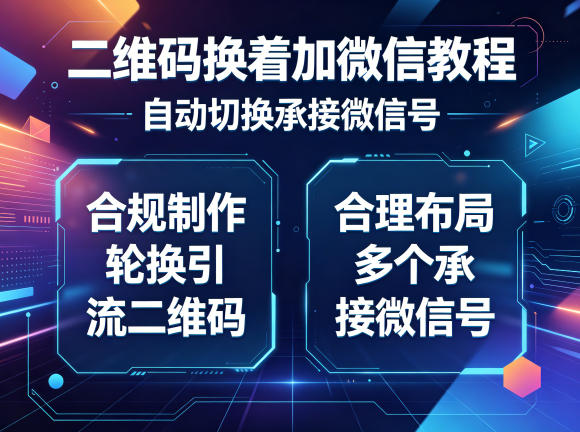 二维码换着加微信教程，自动切换承接微信号，合规制作轮换引流二维码，合理布局多个承接微信号-黑斯坦丁项目网