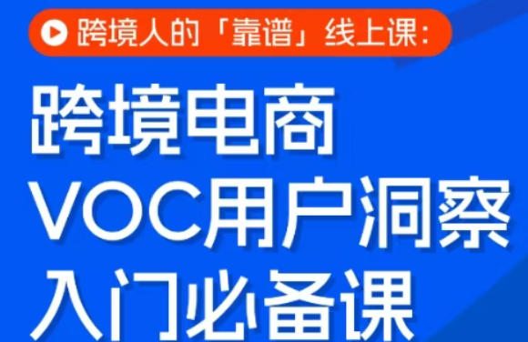 跨境电商VOC用户洞察入门必备课，跨境人的靠谱线上课-黑斯坦丁项目网