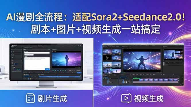 （18400期）AI漫剧全流程：适配Sora2+Seedance2.0！剧本+图片+视频生成一站搞定-黑斯坦丁项目网