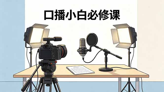 口播小白必修课：录像收音灯光设备+脚本撰写，搭专业级录制场景-黑斯坦丁项目网