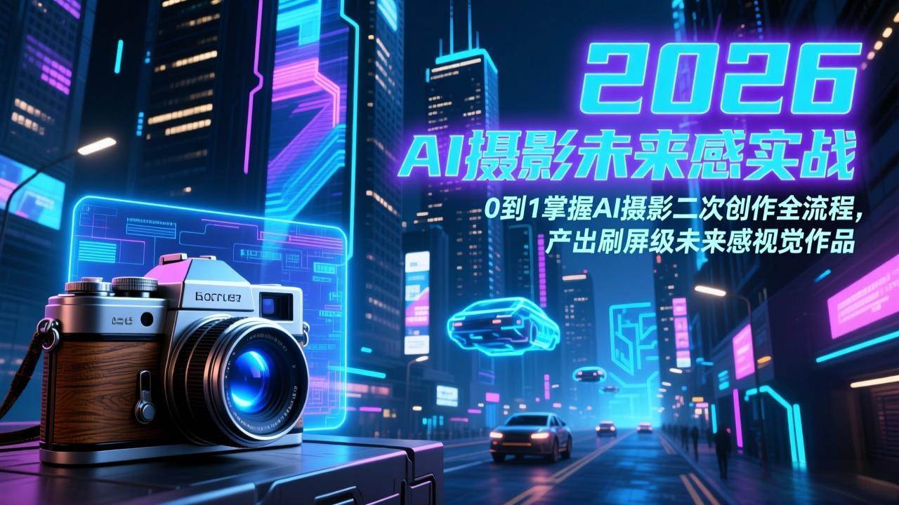 (17584期)2026 AI摄影未来感实战:0到1掌握AI摄影二次创作全流程,产出刷屏级未来感视觉作品-黑斯坦丁项目网