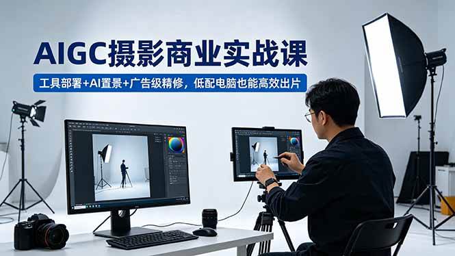 （18434期）AIGC 摄影商业实战课，工具部署+AI置景+广告级精修，低配电脑也能高效出片-黑斯坦丁项目网