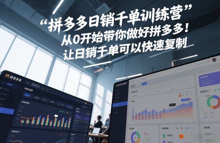 拼多多日销千单训练营，从0开始带你做好拼多多，让日销千单可以快速复制(更新26年3月)-黑斯坦丁项目网